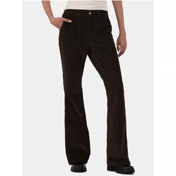 No Boundaries Women's Mid Rise Porkchop Dark  Flare Slim Fit Pants, Size 00 - Picture 1 of 3